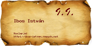 Ibos István névjegykártya